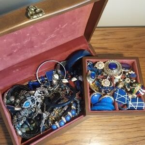 Assorted Blue Costume Jewelry Lot